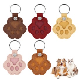 Yanlin 5 Pieces Key Ring for Pet Hair, Animal Hair, Memorial Bottle, Key Ring for Pet Memorial, Charming Paw Print Keyring with Press Stud for Dogs Cats Paw Shape