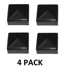 JSP MANUFACTURING New Plastic Black 2x2 Fence Post Caps for Metal, Plastic,Vinyl or Wood 2 x 2 Posts (2" X 2" Inside Dimension) (2 1/4" X 2 1/4" Outside Dimensions) (4 Pack)