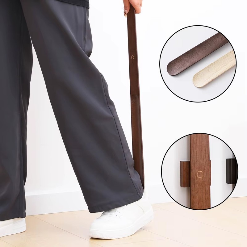 21.65-Inch Long Handle Wooden Shoehorn for Easy Shoe Wearing –