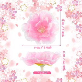 Dilunave 100 Pcs Artificial Cherry Blossom Flower Heads for Crafts Bulk Faux Silk Plum Blossom Petals for DIY Gift Accessories Wedding Floral Party Decoration, 1.5 Inch (4 Colors)