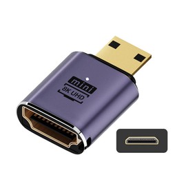 xiwai 8K Mini HDMI Male to HDMI 2.1 Female UHD Extension Gold Converter Adapter Support 8K 60Hz HDTV
