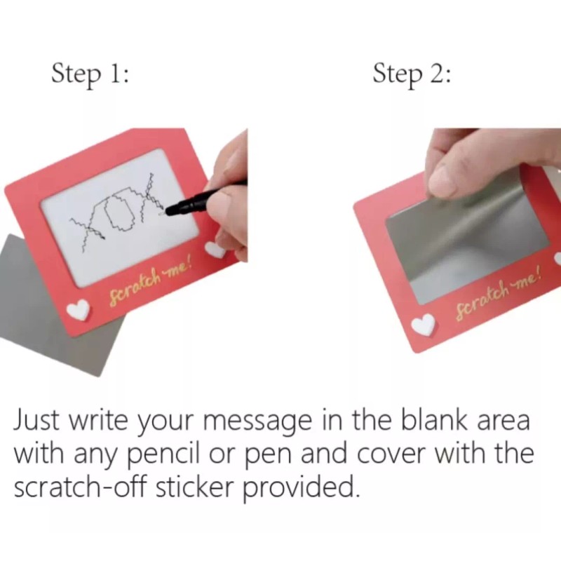 Unbranded Valentines Day DIY Custom Scratcher Reveals Message Small Greeting