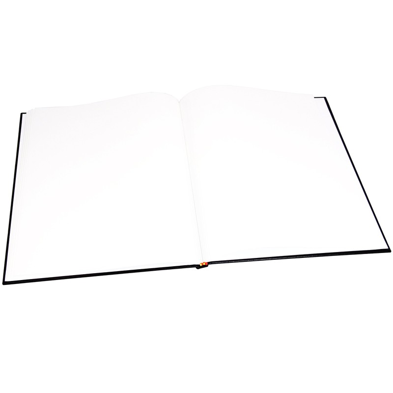 BookFactory Black Blank Notebook/Blank Book/Unruled Notebook - 96 Pages Blank