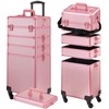 GALHUBIS Rolling Makeup Case, Makeup Train Case with Lid, 5