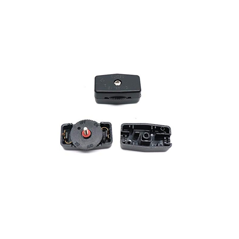 Luomorgo 3A 125VAC Lamp Black Inline Rotary Cord Switch 10pcs
