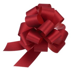 uxcell 5pcs 4 Inch Large Pull Bow Glitter Gift Wrapping Big Pull Bows Ribbon Red for Wedding Baskets Presents Christmas Party