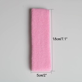 Cotton Sweatband Headbands,Pack of 12,Elastic Stretchy Sport Terry Cloth Moisture Wicking Sweat Bands,Yoga Workout Fitness Exercise Basketball Headband (Pink)