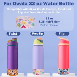 HEYSKAY 2PCS Silicone Boot for Owala Flask Water Bottle 32oz Anti-Slip Protective Sleeve for Owala Twist,FreeSip and Flip Stainless Steel Water Bottle BPA-Free Boot Bottom Base