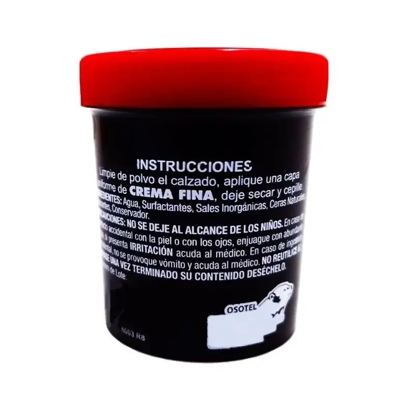 Crema Para Calzado El Oso Fina Color Negro 170g