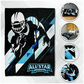 50x60 50"x60" Soft Plush Fleece Blanket Throw (Football)