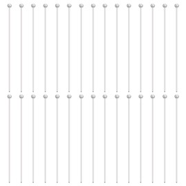 BENECREAT 30Pcs 925 Sterling Silver Head Ball Pins, 24 Gauge Head Pins Findings Silver Ball Headpins for Earring Bracelet Jewelry Making, 1.3inch Long