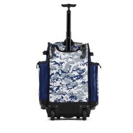 Boombah Rolling Superpack Baseball/Softball Gear Bag - BRSP2CMC23 Digital Camo Royal/Gray - Telescopic Handle - Holds 4 Bats - Wheeled Version