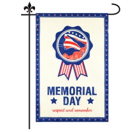 Memorial Day Garden Flag, Vertical Patriotic American Memorial Day Decor Double Sided Memorial Day Decorative Flags Decoration Stars & Poppy Patterns for Decorating Yard Outside