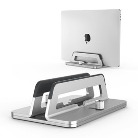 PHOCAR Soporte Vertical para Laptop y Tablet, Anchura Ajustable, Aluminio, Estable, Vertical Base para Laptop, Espacio Ahorrador para MacBook Air, MacBook Pro, MateBook, MiBook, HP ASUS hasta 15.6''