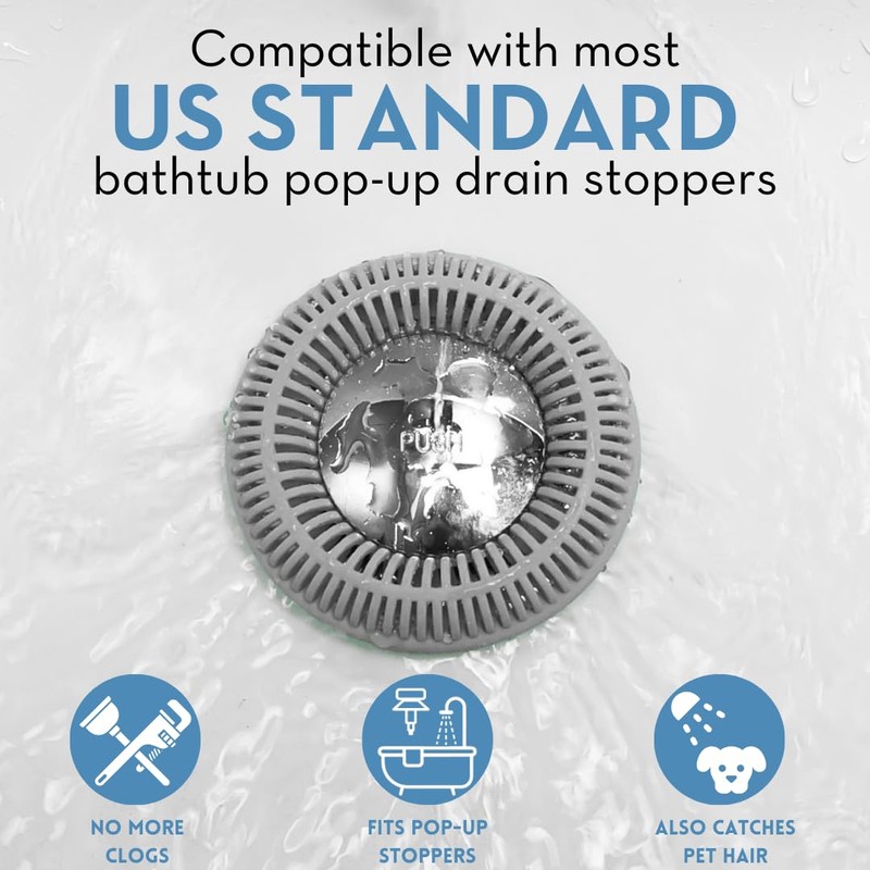 Hair Catcher for Shower Drain & Bathtub – TubRing Pop-Up