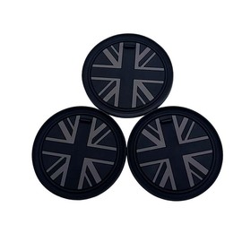 YaaGoo for MINI Cooper R55 R56 R57 Car Cup Holder Coaster Non-slip Mat Pad Styling Accessories(Black Jack,3pcs)