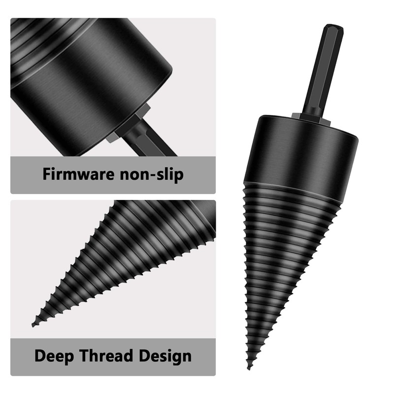 Thapncow 32mm Drill Cone Splitter, Professional Wood Splitting Drill Bit