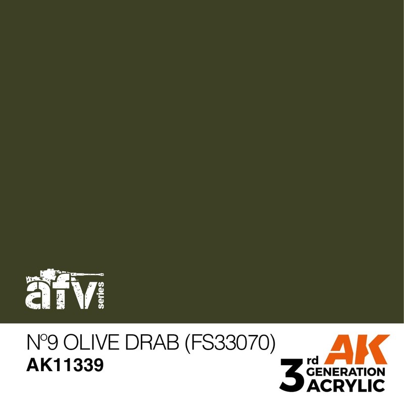 AK Acrylics 3Gen AFV AK11339 Nº9 Olive Drab (FS33070) (17