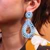 Boho Raffia Earrings Statement Teardrop Earrings Drop Dangle Bohemian Earrings