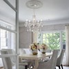 Crystal White Chandelier, Ceramic White Hanging Pendant Light,Crystals Pendant and