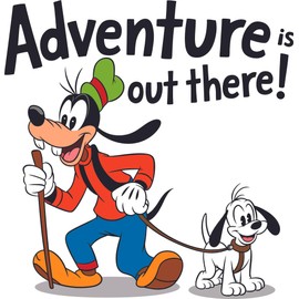 Adventure is Out There Adorable Daisy Porky Donald Duck Goofy and Baby Pluto Dog Cute Kids Cartoon Characters Holiday Gift Birthday Wall Decal Sticker Vinyl- Size: 20 in(W) x 20 in(H)
