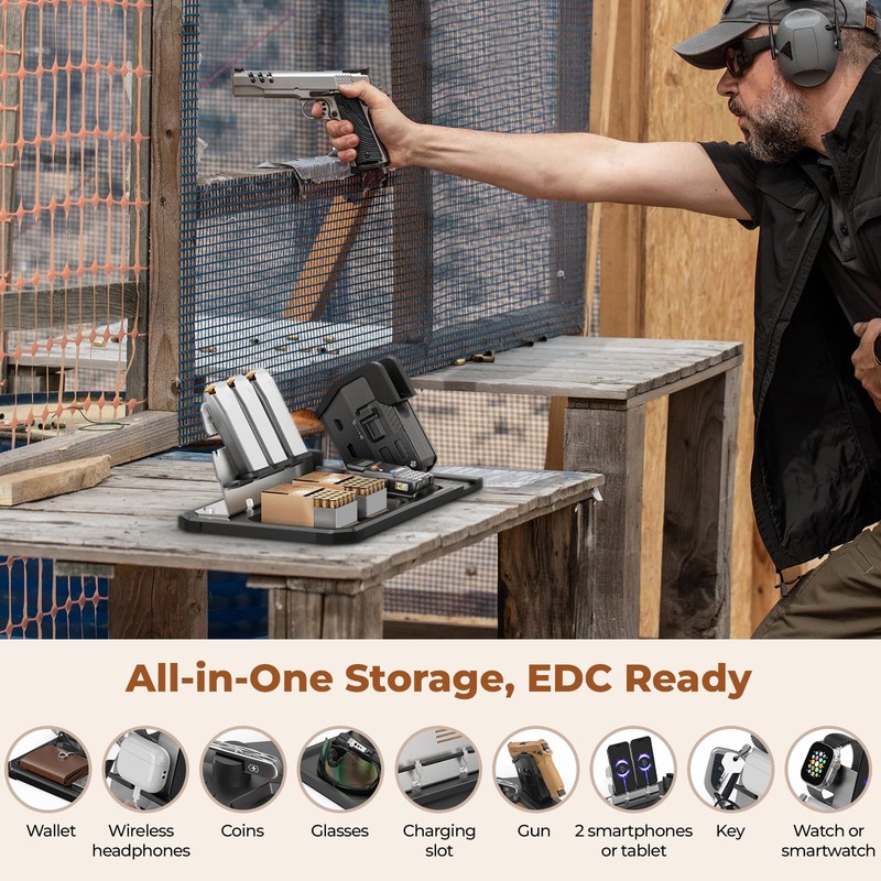 ONNAIS Gun Rack Trigger Lock - Detachable One-Hand Quick-Access Pistol