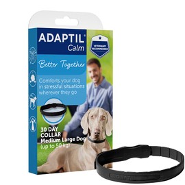 ADAPTIL Calm On-the-Go Collar, Helps Dogs Cope with Stress and Anxiety Related Behavioural Issues and Life Challenges Especially When Out and About - Medium/Large Dogs, Black, 1 Count (Pack of 1)