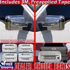 Torox 2004-2008 Ford F-150 CHROME 4 Door Handle COVERS NoPSK wKP+Mirrors+Ta