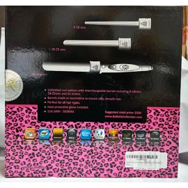Bebella 3 PIECE CLIPLESS CURLER GIFT SET(PINK LEOPARD 9-18MM 18-25MM, 32MM)NWB