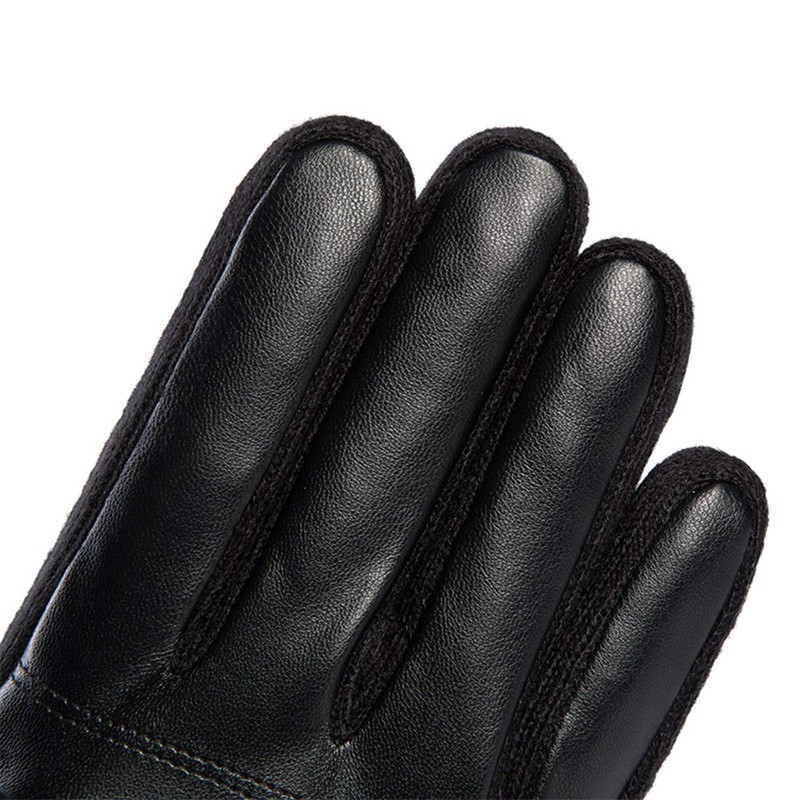 AXELENS Men's Winter Gloves Made of PU Leather Windproof Waterproof