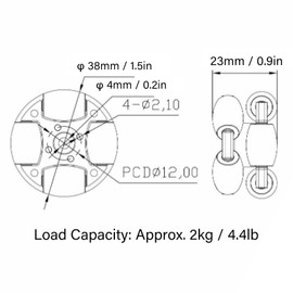 38mm Omni Wheel Aluminum Alloy and PU and Flexible Omni Directional Wheel for Small Robot Cars