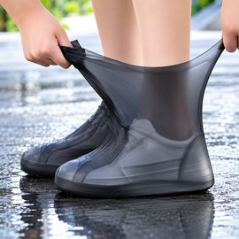 2 Pairs Reusable Waterproof Shoe Covers for Rainy Days – Non-Slip Sole Protection for Walking, Travel & Outdoor Use