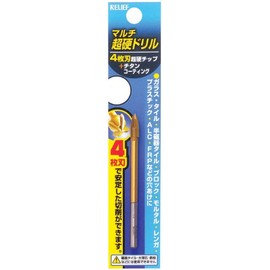 Ichinen Access RELIEF 26690 Concrete Drill, 4-Blade Multi-Carbide Drill, 0.16 inches (4 mm), Carbide Tip + Titanium Coated