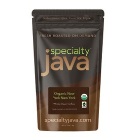 Organic New York New York: 2.2 lb Whole Bean Coffee, Fresh Roasted Personally for You on Order & Shipped Direct, Medium Dark Roast, Fair Trade Certified 100% Arabica Specialty Coffee, Read About Below