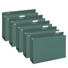 HERKKA Extra Capacity Hanging File Folders, 30 Pack Reinforced Legal Size Hanging Folders with Heavy Duty 2 Inch Expansion, Designed for Bulky Files, Medical Charts, Green