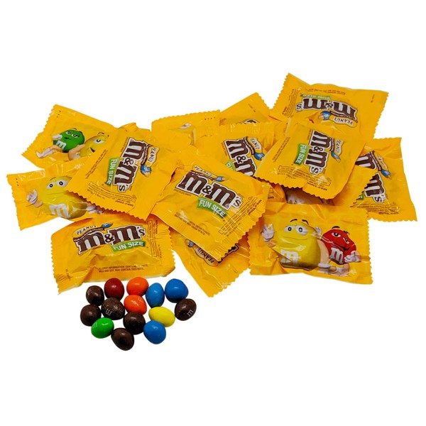 Milk Chocolate Peanut M&Ms Fun Sized Individual Bags - 3LB Resealable Stand Up Bag (approx. 70 pieces) - Bulk Milk Chocolate Bulk Filler Candies - Candy for Parties and Holidays