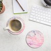 Lemonleaf Cute Desk Marble Coasters Set of 4, 4 Inch