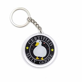 Funny Silly Goose Keychain Clear Novelty Keychain Bag Charm Keyring Fashion Accessories for Men Women (Silly Goose)