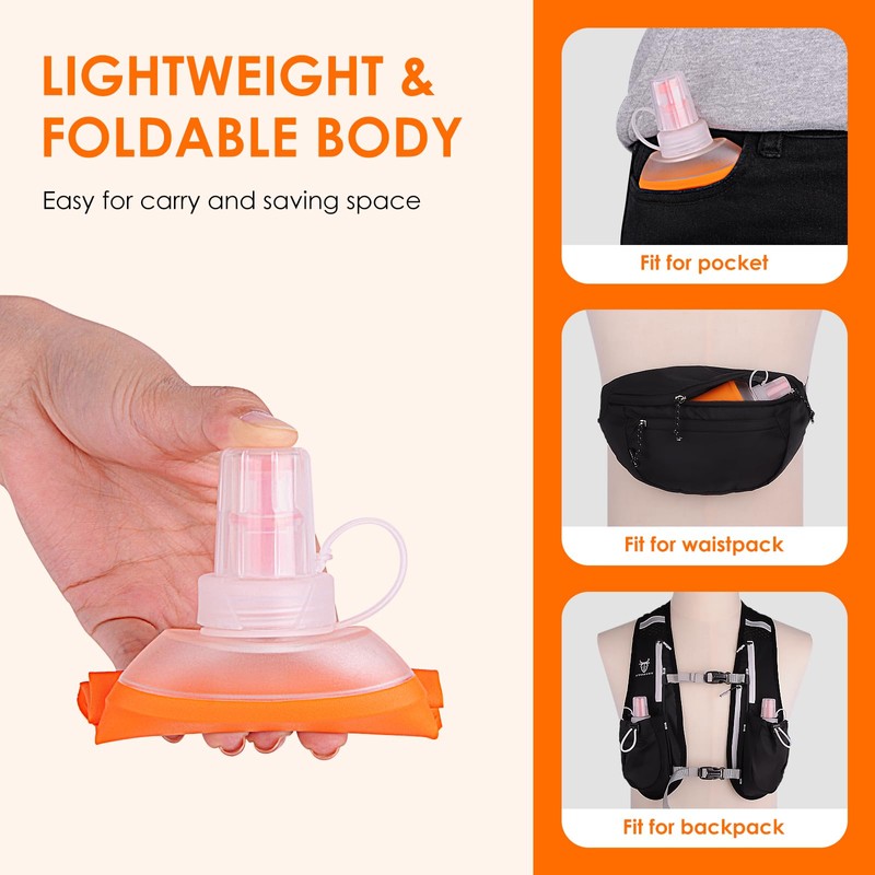 UTOBEST Soft Flask Running Water Bottle Collapsible Water Bottle for