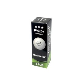 Imperial P40+ 3-Star Table Tennis Ball | Premium Plastic Ball Made of High-Quality ABS | 40+ mm Diameter | With Seam | White | Pack of 3 | Training & Leisure