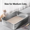Stainless Steel Cat Litter Box, Medium Metal Litterbox Stainless Steel