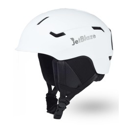 JetBlaze Ski Helmet Mens Women Unisex Ski Helmet Snow Sports Helmet With Vents PC Shell EPS Core For Skiing Snowboard Snow Helmet For Adults Youth White Size S