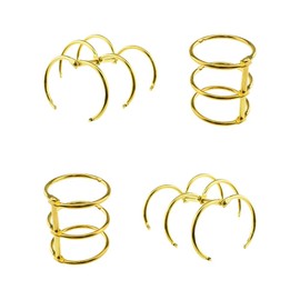 HAHIYO 4Pcs Gold 30mm/1.2inch Inner Diameter Metal 3 Rings Loose Leaf Binders Book Rings Snap Split Hinged Stainless Steel Binder Rings for DIY Travel Diary Notebook Photo Album Binding Spines Comb