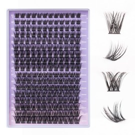 OP01+OP17 Individual Eyelashes, 204 Tufts, Individual DIY Individual False Eyelashes for Beginners, Reusable Eyelash Clusters, Individual Eyelashes, Individual Eyelashes, 10-16 mm, C/CC/D Curl