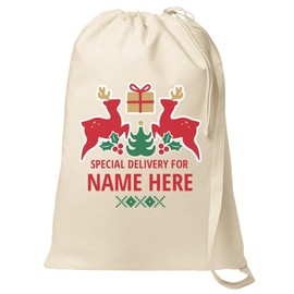 Custom Name Christmas Santa Sack: Canvas Laundry Bag