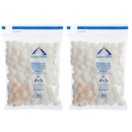 Premium Egyptian Cotton Round (200 Countx2, 400 count), 100% Egyptian Cotton Pads, Ultra Soft (Made in Egypt)