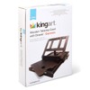 KINGART Adjustable Wood Espresso Stained Desk Table Easel with Storage