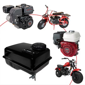JMCHstore 4L Gas Fuel Tank W/ Fuel Gauge & Petcock for Predator 212 Hemi Engine, Coleman CT200U BT200X 196cc Mini bike, Baja Massimo warrior MB200, 200cc Go kart Parts, Honda GX160 GX200 Motor