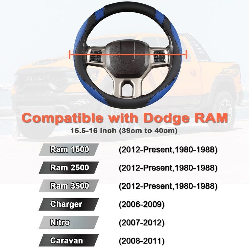 West Llama Customized Auto Car Steering Wheel Cover for Dodge