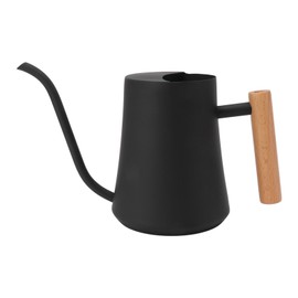Stainless Steel Watering Can Pot Retro Small Plant Watering Can with Wooden Handle for Indoor Outdoor 1000ML Black